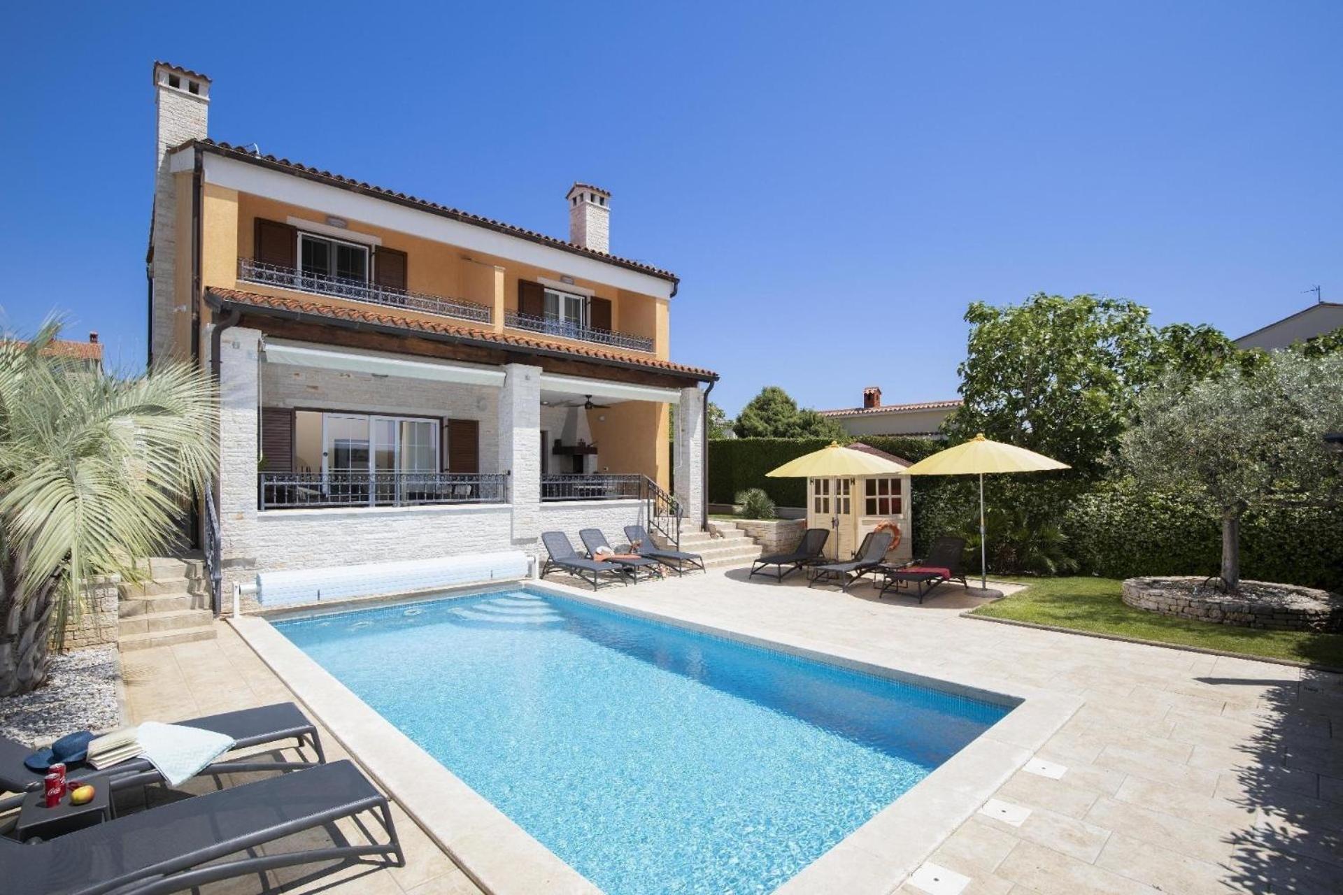 Ferienhaus In Pomer Mit Privatem Beheizten Pool Und Meerblick מראה חיצוני תמונה