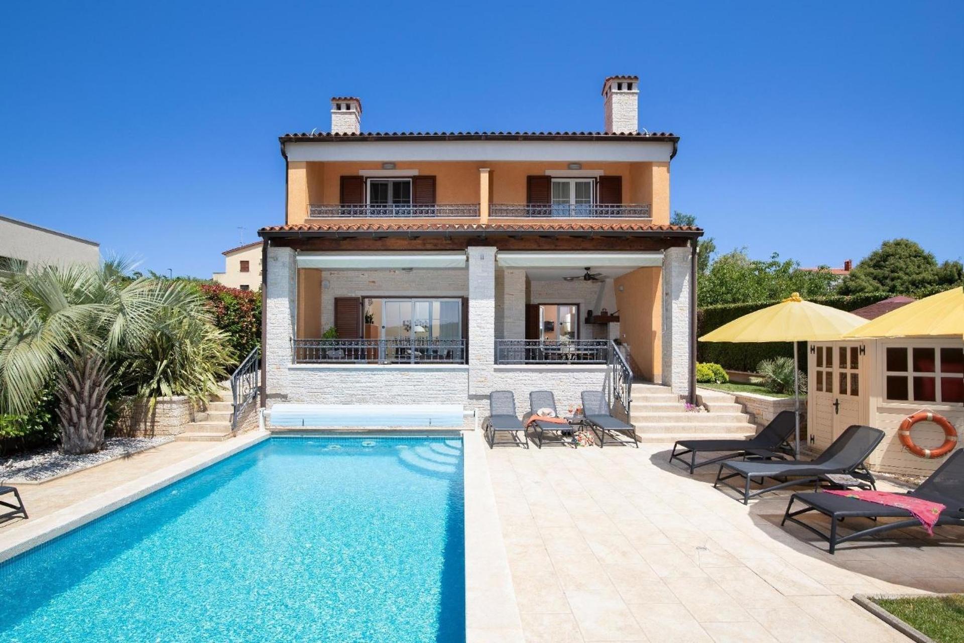 Ferienhaus In Pomer Mit Privatem Beheizten Pool Und Meerblick מראה חיצוני תמונה